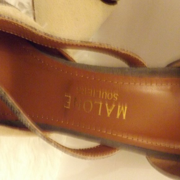 MALONE SOULIERS GRAY & BEIGE Heel SIZE 40 - Picture 5 of 9